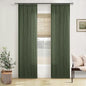 Olive Green Linen Pinch Pleated Light Filtering Curtains 84 Inches Long | Semi by Twodrapes