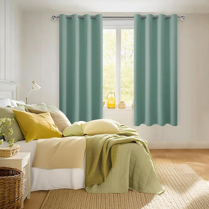 Blackout Curtains for Bedroom, Sage Green, 52 x 63 Inch, 2 Panels | Thermal - Image 6