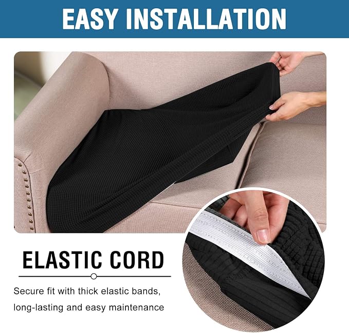 H.VERSAILTEX Super Stretch Individual Seat Cushion Covers Sofa Covers Couch - Image 5