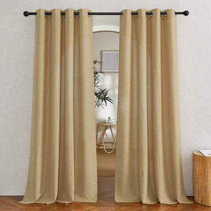 NICETOWN Linen Brown Curtains & Drapes Privacy by NICETOWN