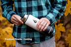 HYDRO CELL Stainless Steel Insulated Water Bottle with Straw - For Cold & Hot Drinks - Metal Vacuum Flask with Screw Cap and Modern Leakproof Sport Thermos for Adults (Black/White 40oz)