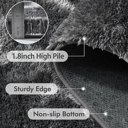 5x7 Ft Large Shag Rugs for Bedroom Living Room, Tie Dyed Ultra Soft Fluffy - Image 5