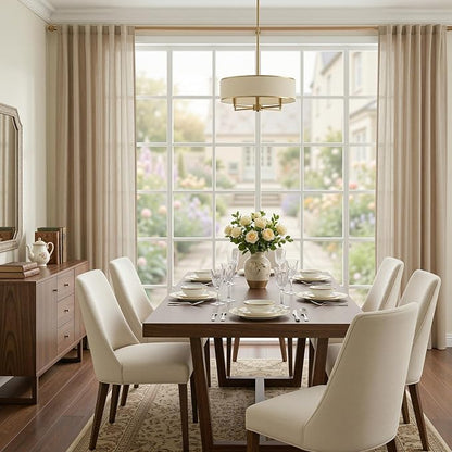 MYSKY HOME 108 Inches Long Taupe Sheer Curtains - Image 2