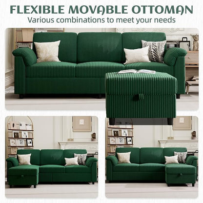 Vongrasig Convertible Sectional Couch, 3 Seat L Shaped Sofa - Image 7