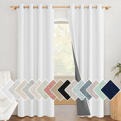 NICETOWN 100% Absolutely Blackout Linen Curtains by NICETOWN