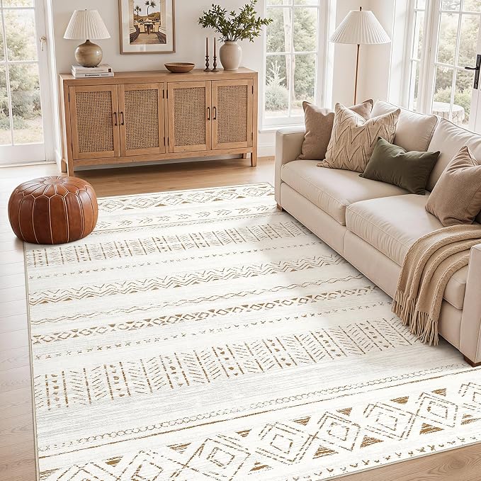 cotiled Boho 6x8 Area Rugs for Living Room: Soft Moroccan Washable Rug | Stain by COTILED