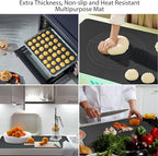 24"X16" Silicone Baking Mat Extra Large Non-stick Pastry Mat with High Edge, Dough Rolling Board for Pastry, Macarons, Pies, Bread, Cookies, Pizza, Fondant, Pasta, Food Grade Silicone Baking Supplies