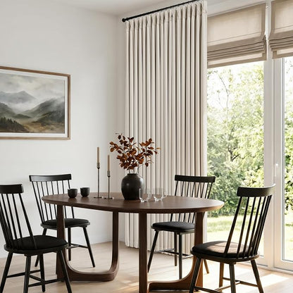 60 Inch Wide Pinch Pleated 100% Blackout Curtains 84 Inches Long, Natural | - Image 6
