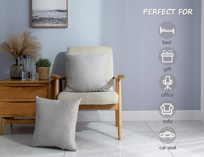 Stellhome Pack of 2 Burlap Throw Pillow Covers Farmhouse Linen Cushion Covers - Image 3