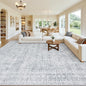 10x12 Area Rugs Living Room: Bedroom Neutral Washable Carpet Gray | Vintage by Luxturiy