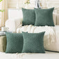Set of 4 Teal Green Decorative Throw Pillow Covers 16x16 Inch Corduroy Pillow by Cozoomy