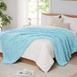 L'AGRATY Chenille Chunky Knit Blanket, Light Blue, Heavyweight Throw Blanket by LAGRATY