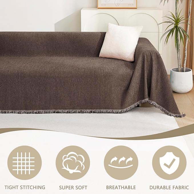 MYSKY HOME Couch Covers for 2 Cushion Couch Sectional Sofa, L Shape Sofa - Image 2