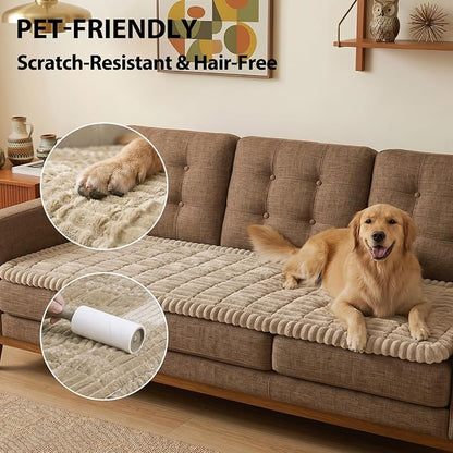 Fixwal Waterproof Flannel Dog Couch Cover, 27.6" x 82.7", Coffee | Integrated - Image 4