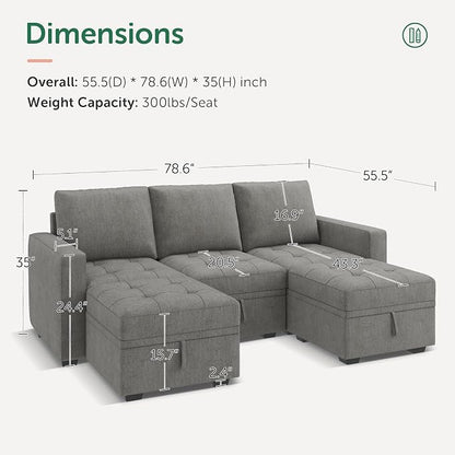 HONBAY Modular Sectional Couch U Shaped Sofa - Image 2