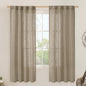 Taupe Linen Semi Sheer Curtains by LAMIT