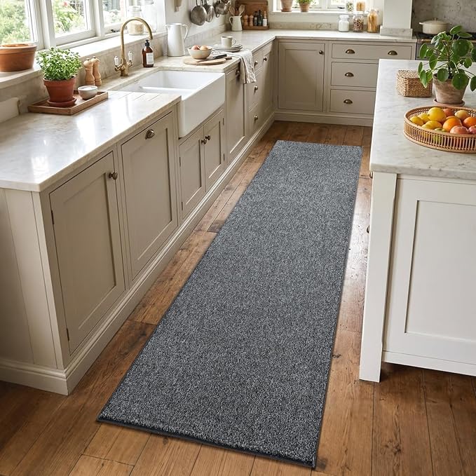 2x8 Black/White Runner Rug Washable Non-Slip by Unknown