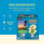Kauai Coffee K-Cup Pods for Keurig Brewers – Arabica Coffee, 10% Hawaiian – Medium Roast, Bright Aroma with Floral Notes – Decaf, 1 Pack of 48 Single Serve K-Cups