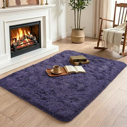 2x3 Taro Purple Fluffy Soft Area Rug Non-Slip - Image 4