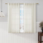 Cream Linen Back Tab Rod Pocket Curtains 52 Inch Length by Nanspring
