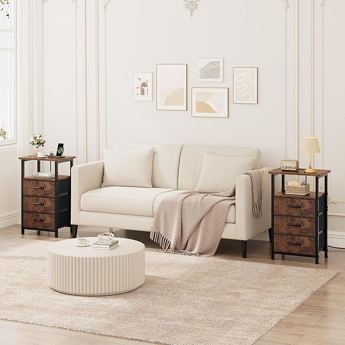 Vagusicc Nightstand with Charging Station, Bedside Table with USB Ports and - Image 5