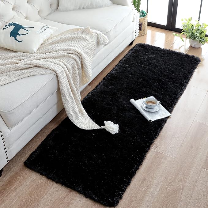 Chicrug Soft Runner Rug for Bedroom Living Room Plush Fluffy Rug 2x8 | Shag - Image 5