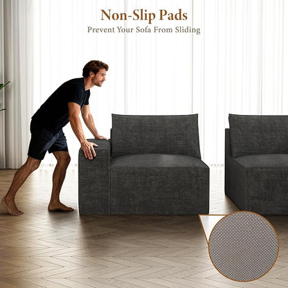 Vesgantti 114" Modular Boneless Couch, Modern 3 Seater Sectional Sofa - Image 6