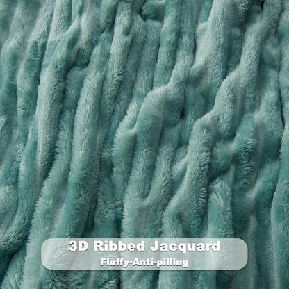 NEWCOSPLAY Fleece Ribbed Cozy King Blanket - Image 5