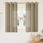 Linen Semi Sheer Curtains 54 Inches Long 2 Panels Set, Bronze Grommet Boho by LAMIT