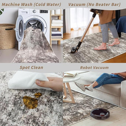 2x12 ft Washable Hallway Runner Rug – Non-Slip Stain-Resistant Low-Pile Long - Image 6