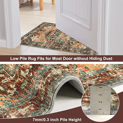 Yamaziot Washable Runner Rug Set of 2, Non-Slip Boho Hallway Kitchen Rug | - Image 4