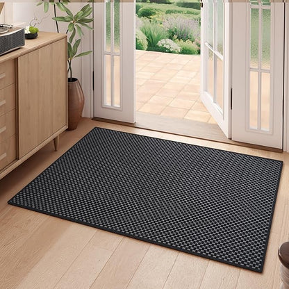 Indoor Front Door Mat Entryway Rug Non Slip Washable Black 2x3 ft | Front Entry by YDKGL