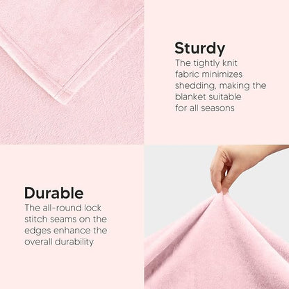 Utopia Bedding Ultra Soft Fleece Bed Blanket King Size Pink | Microfiber Plush - Image 5