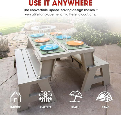 Convert-a-Bench Gen 1 2-in-1 Outdoor Convertible Bench to Picnic Table | - Image 7