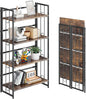 4NM No Assembly 4 Tiers Folding Bookshelf, 47.2" H Foldable Storage Shelves by 4NM