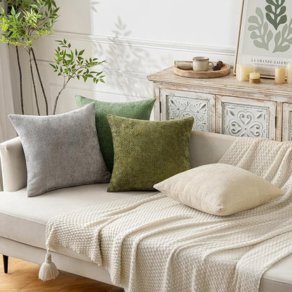 MIULEE Decorative Couch Throw Pillow Covers 18x18 Inch Sage Green 2 Pack | - Image 3