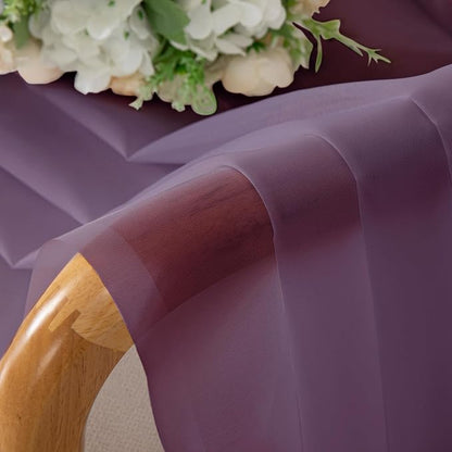 Plum Sheer Curtains, Sheer Curtains 84 Inches Long 2 Panels Set, Rod Pocket - Image 8