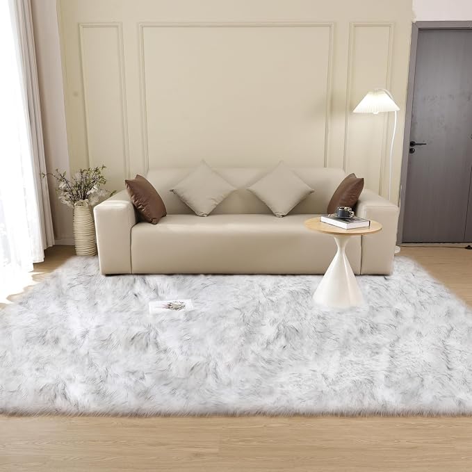 ORINOVA White and Grey Rug 8x10 Area Rugs - Image 5