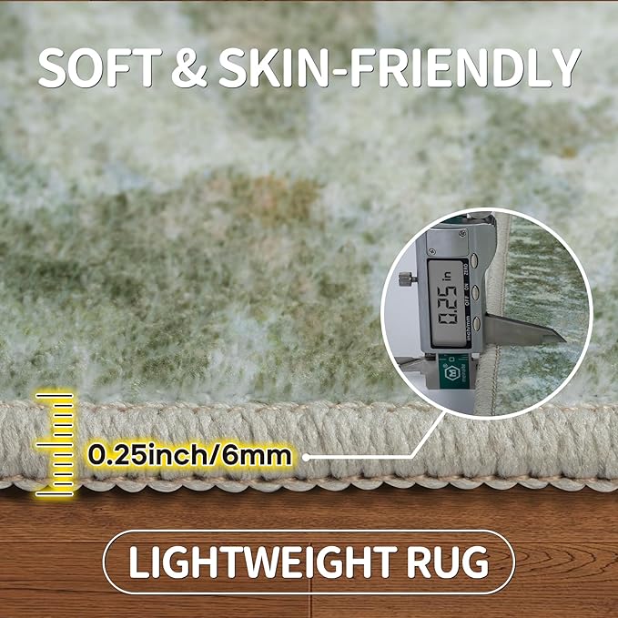 Aelenmu 8x10 Area Rugs for Living Room Bedroom Dining Room Washable Green | - Image 6
