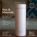 Firebelly Tea, Travel Tea Infuser Mug with Strainer, Insulated Tumbler for Loose Leaf Tea or Coffee, Leakproof Bottle for Hot or Iced Drinks, Stainless Steel Thermos with Lid, Salmon