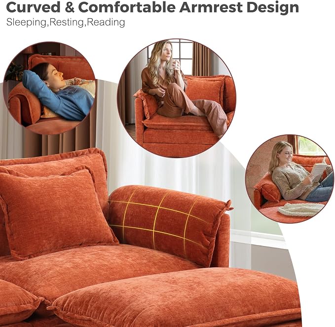 ELUCHANG Oversized 153" Modular Sectional Sofa, Comfy Cloud Couch, L Shaped - Image 4