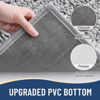 Arotive Luxury Chenille Bathroom Rug Mat, Extra Soft Thick Absorbent Shaggy Bath Rugs, Non-Slip Machine Wash Dry, Plush Bath Mats for Bathroom, Shower and Tub, 60x24, Light Grey