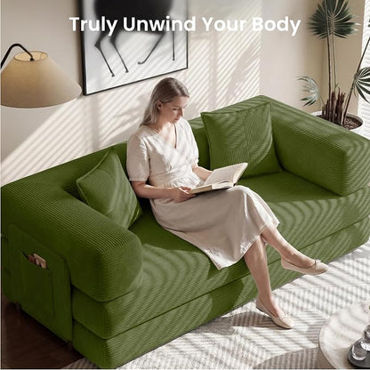 Convertible Floor Sofa Bed | 59’’ Folding Futon Sofa - Image 5