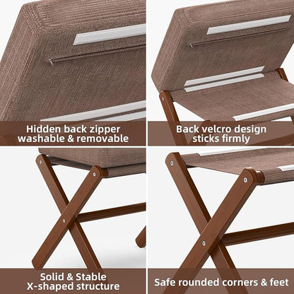 BAMBOOHOMIE Foldable Foot Stool Ottoman, Modern Foot Rest - Image 5
