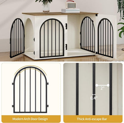 39.4" Wooden Dog Crate Furniture, Indoor Dog Kennel Dogs Cage - Image 3