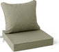 Summsun Water Resistant Outdoor Chair Cushions, Faux Linen Backrest and Deep by SUMMSUN
