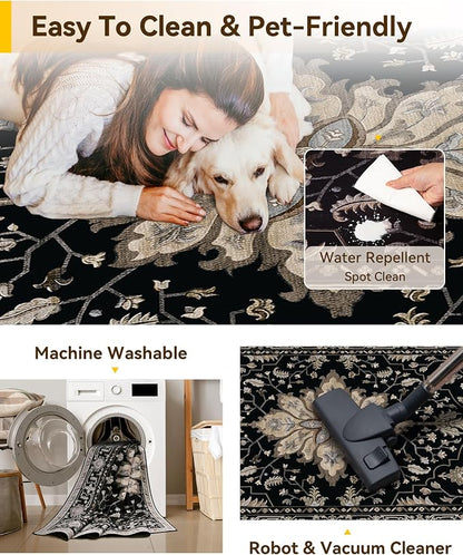 RELEANY Washable Area Rug, Small 2'6"x4', Water Repellent, Pet Friendly - Image 4