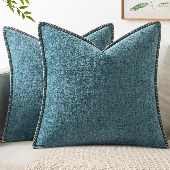 MIULEE Decorative Couch Throw Pillow Covers 20x20 Inch Smoke Blue 2 Pack | by MIULEE