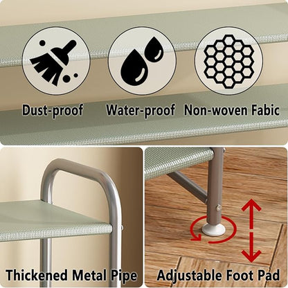 INGIORDAR Shoe Rack 4 Tier Long Storage Organizer Wide Metal Shoe Shelf - Image 6