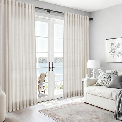 Pearl White Linen Curtains for Living Room 72 Inches Long Luxury Light - Image 6